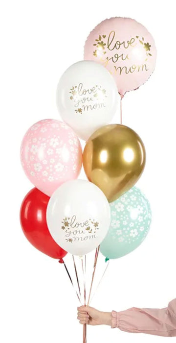 Luftballon Ø30cm "Love you mom" | 50 Stk.