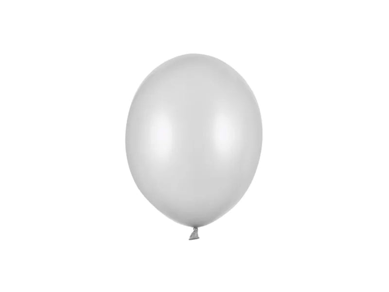 100 Stk. Luftballon Ø12cm "Uni Metallic" |  Silber