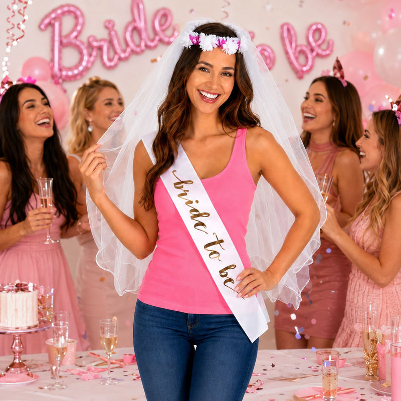Brautschleier und Schärpe "Bride to Be"
