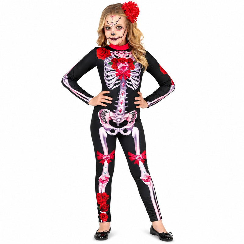 Skelett "Catrina" Kostüm für Mädchen | Dias de los Muertos