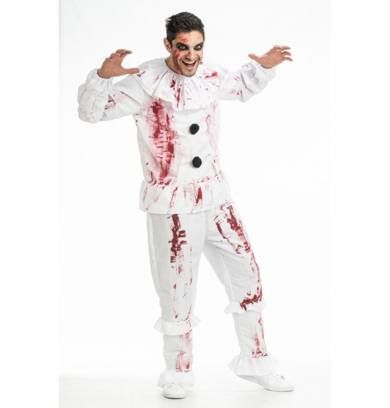 Killer Clown "Bloody Whitey" Kostüm für Herren | Weiß Rot