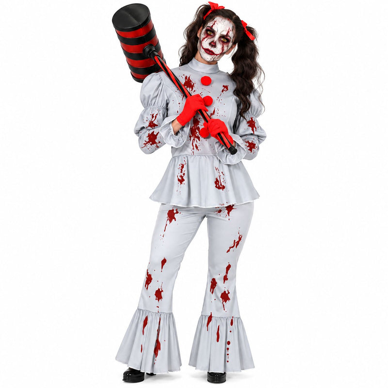 Horror Clownin "Grey" Kostüm für Damen | 2-tlg.