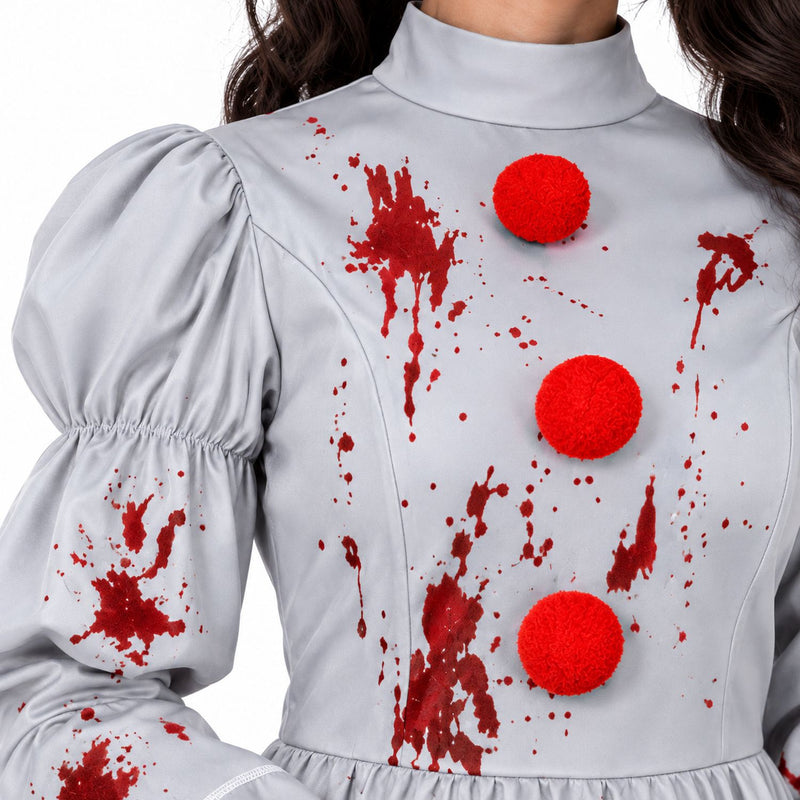 Horror Clownin "Grey" Kostüm für Damen | 2-tlg.