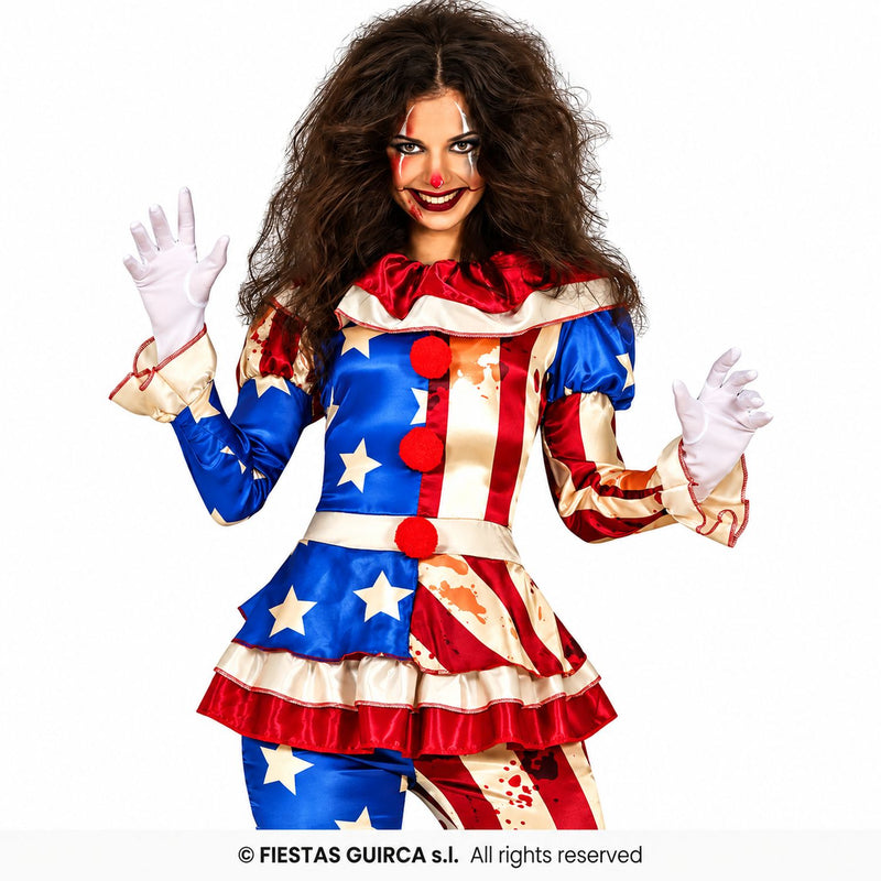 Horror Clownin "Patriotin" Kostüm für Damen | 2-tlg.