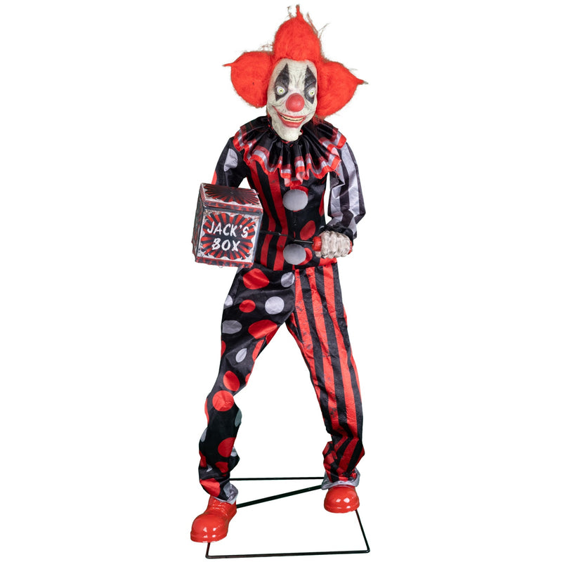 Halloween Standfigur "Clown Jester mit Spieldose" - Animatronic |  175 cm