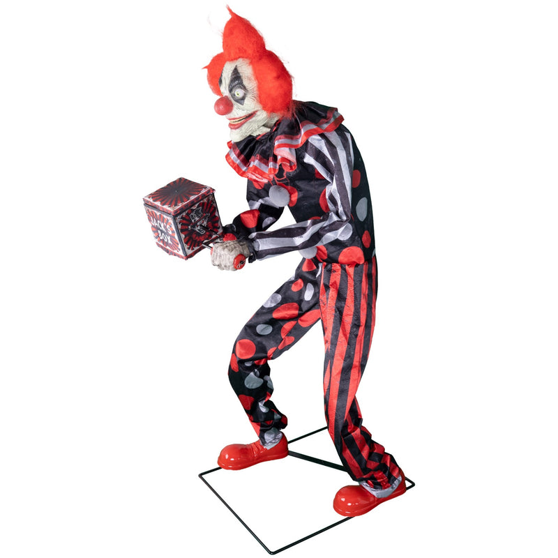 Halloween Standfigur "Clown Jester mit Spieldose" - Animatronic |  175 cm