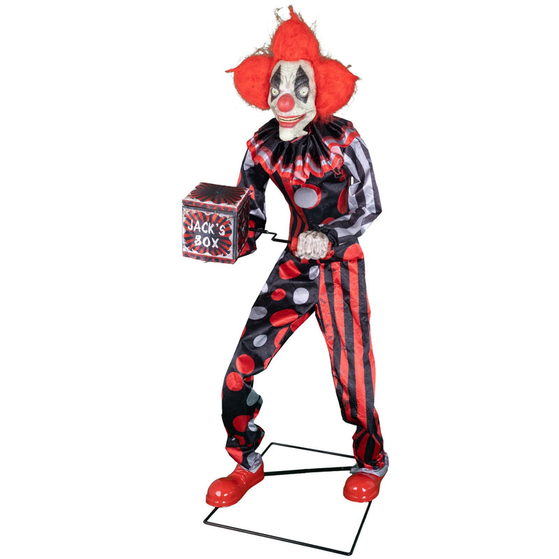 Halloween Standfigur "Clown Jester mit Spieldose" - Animatronic |  175 cm
