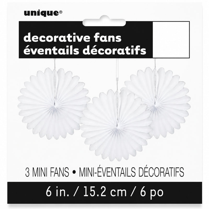 Dekofächer Uni 15cm/3 Stück | Weiß