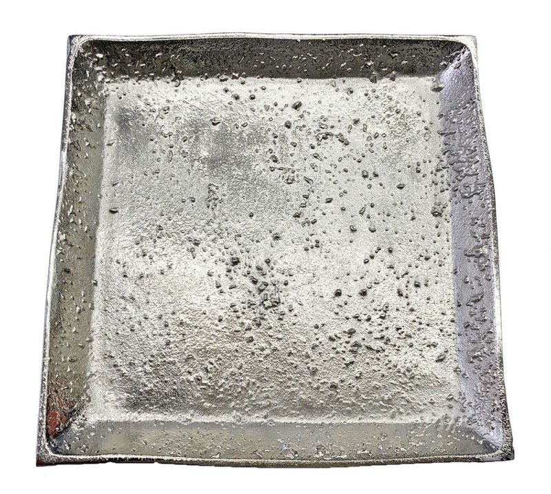 Riffelmacher Deko Teller quadratisch 70752 - Silber 28x28cm