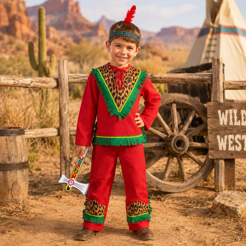 Indianer Kiowa Kostüm für Kinder Gr. 116 - 4 tlg.