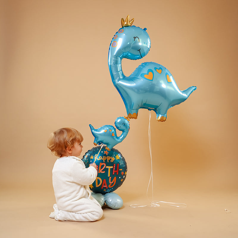 14" Miniloon "Dino mit Krone" | Rosa (unverpackt)