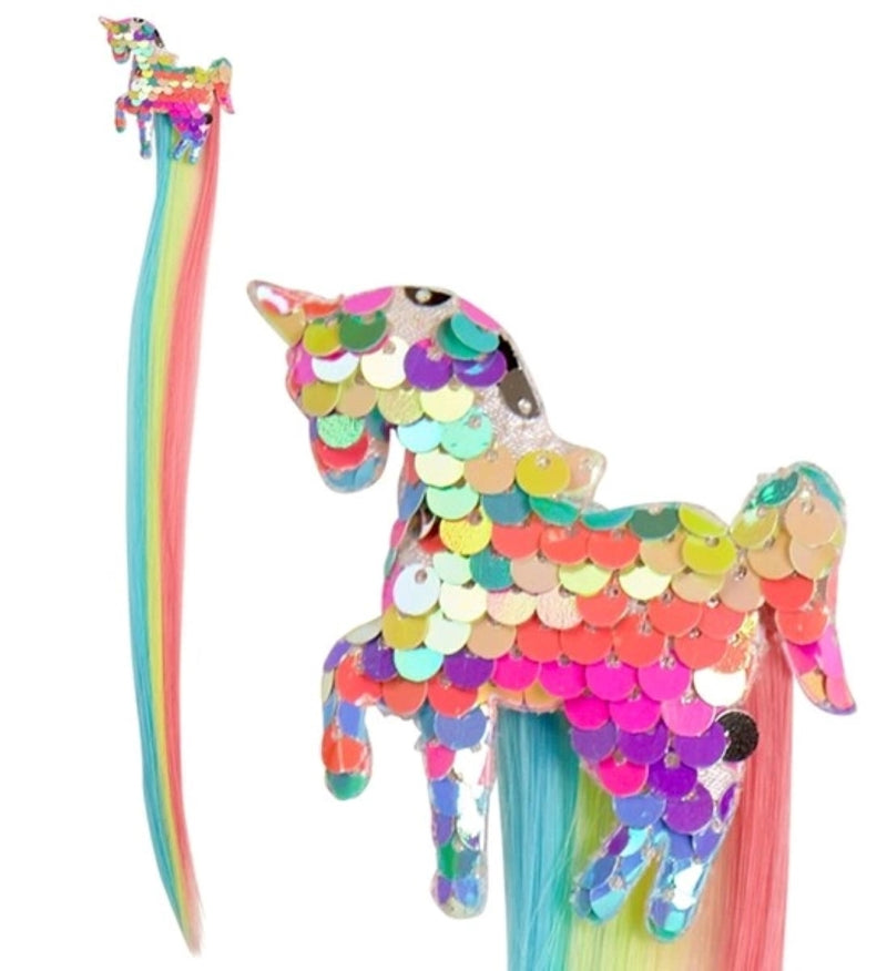 Haarverlängerung Einhorn Glitzer