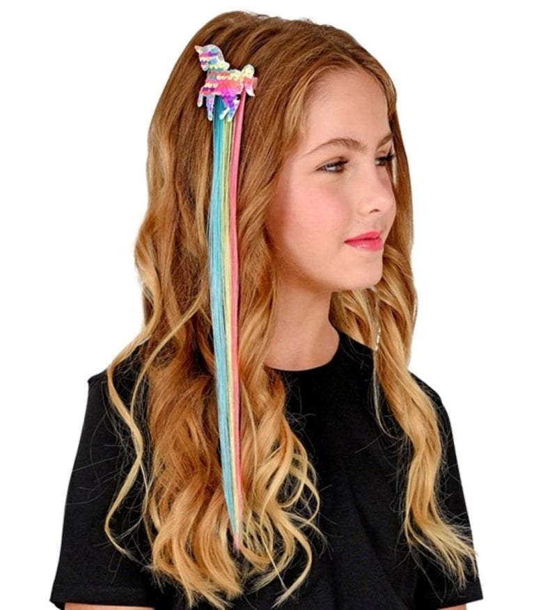 Haarverlängerung Einhorn Glitzer