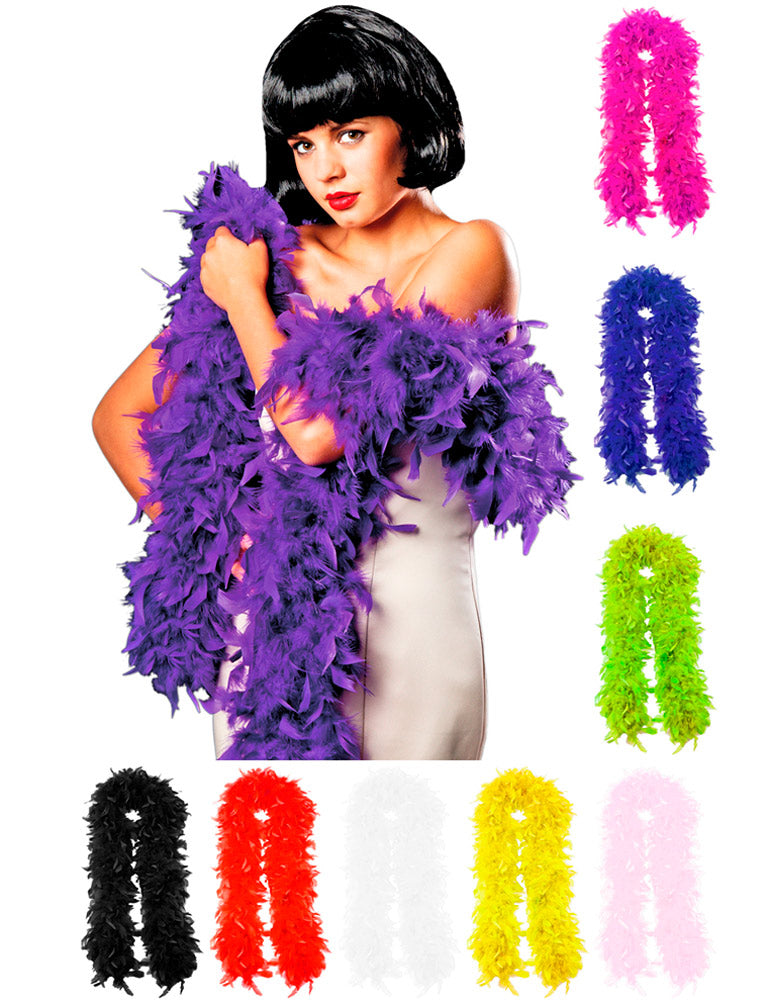 Federboa Extraordinary 180 cm - 90g | Einfarbige Boa zum Party Karneval Kostüm