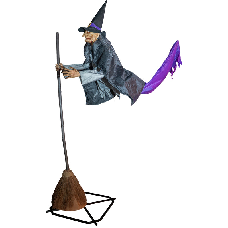 Halloween Standfigur "Fliegende Hexe Willa" - Animatronic | 310 cm