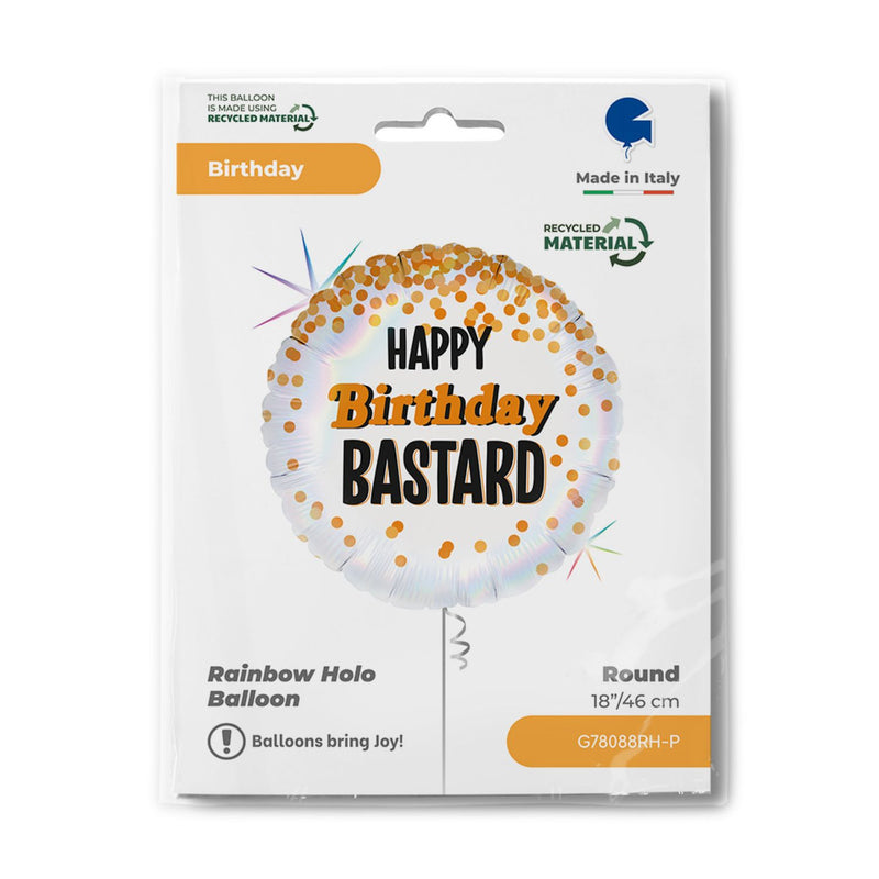 18"/Ø46cm Folienballon "Happy Birthday" Bastard Holo