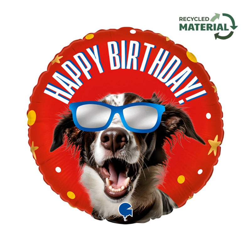 18"/Ø46cm Folienballon "Happy Birthday"  Hund