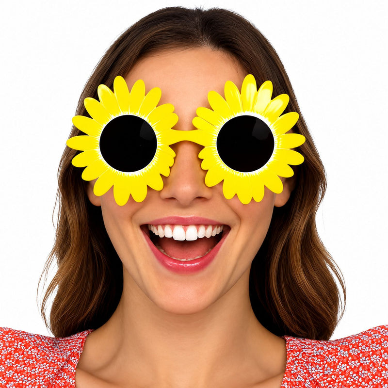 Gelbe Gänseblümchen Brille zum Kostüm