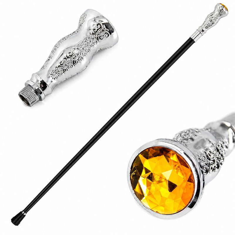 Gehstock aus Metall "Golden Jewel" | Schwarz Gold
