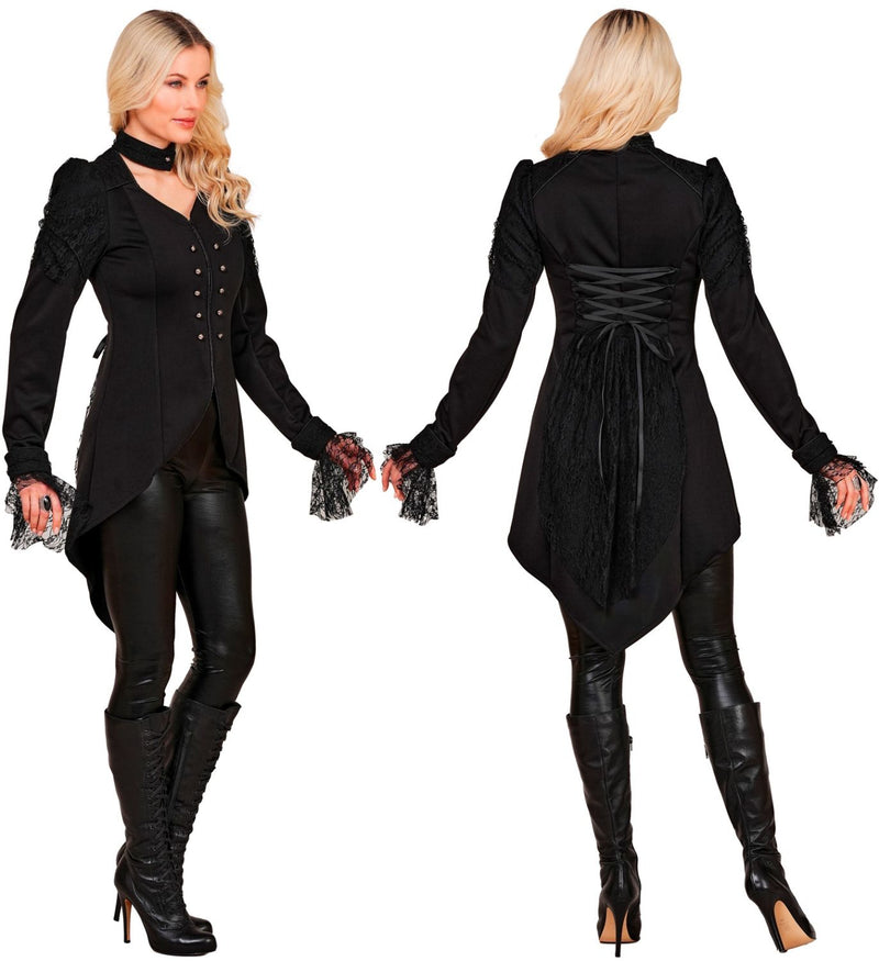 Gothic Frack für Damen | Schwarz