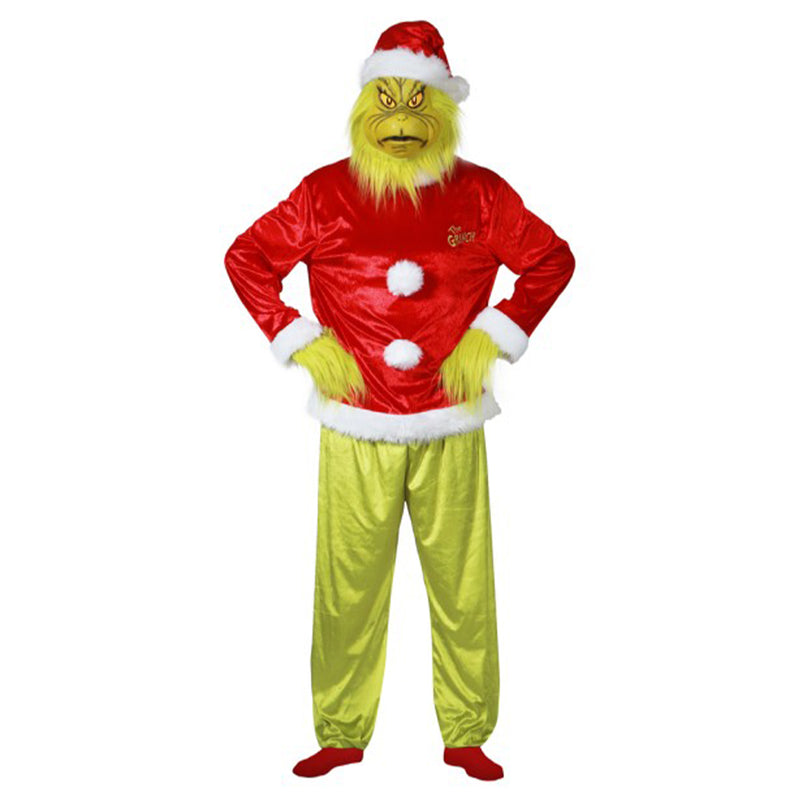 "The Grinch" Kostüm für Herren 5-tlg. | Rot Grün