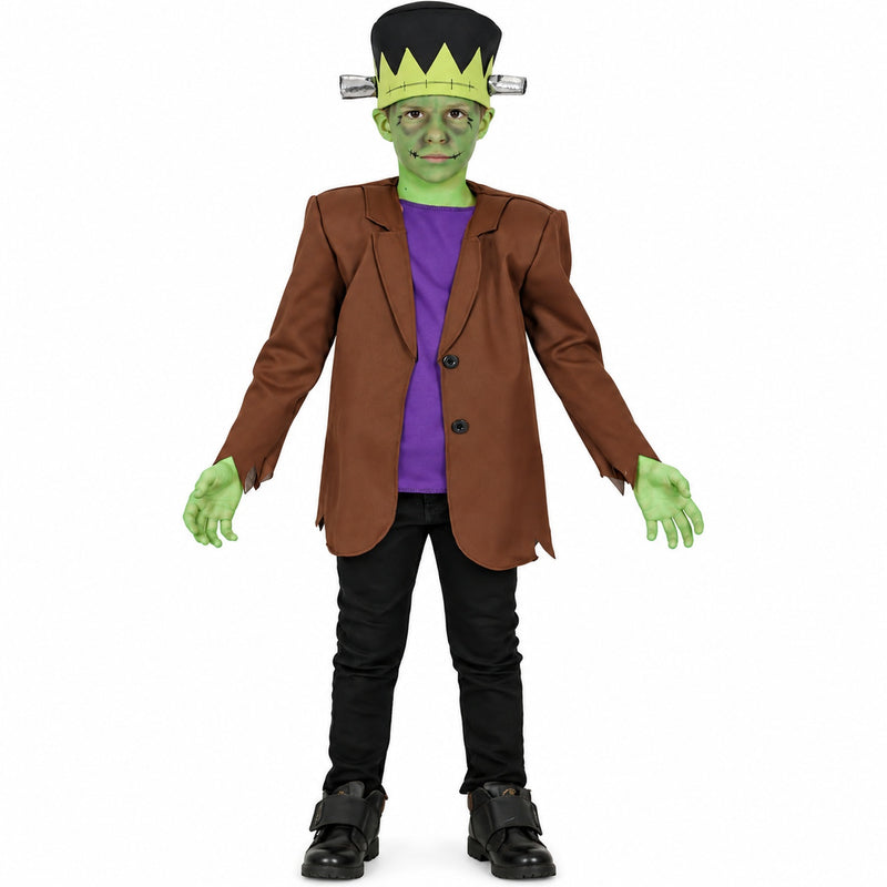 Grünes Monster "Frank" Kostüm für Kinder | 3-tlg.