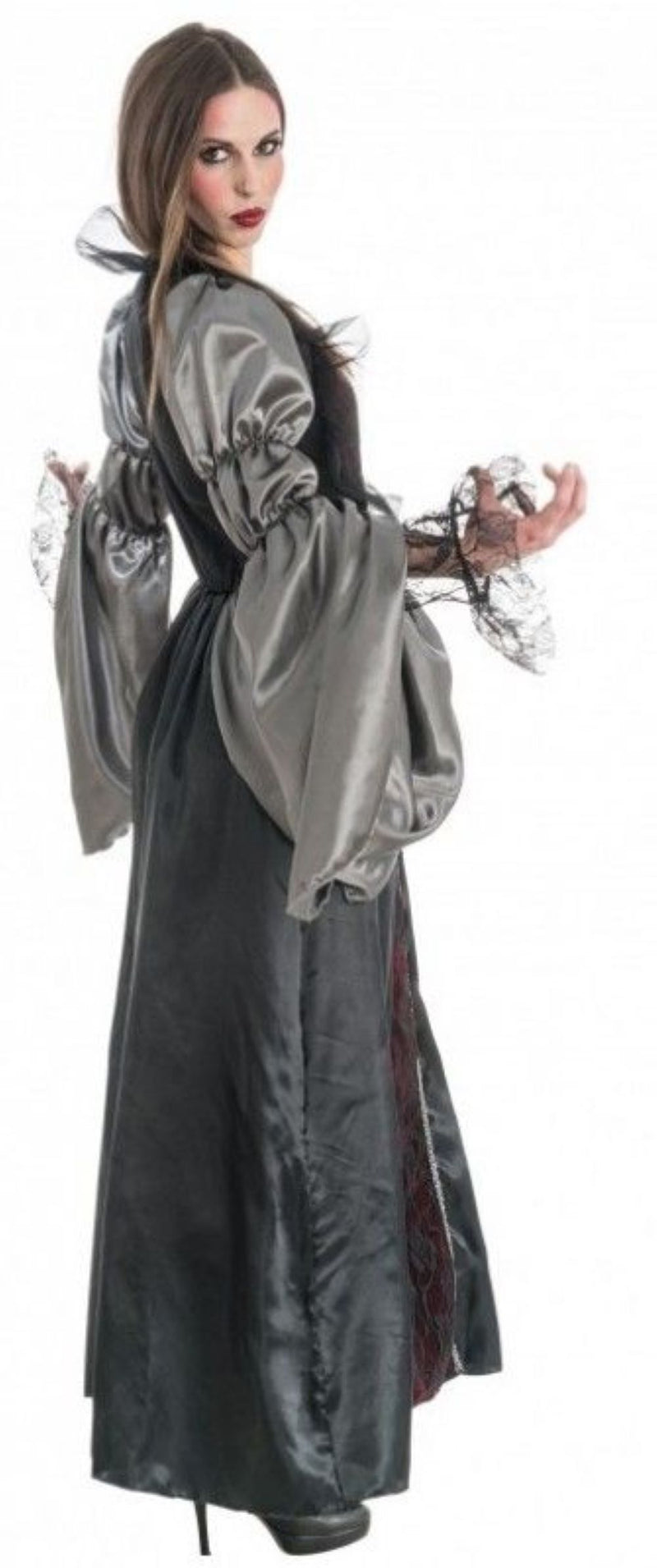 Vampir Kostüm "Siria" für Damen | Grau Weinrot