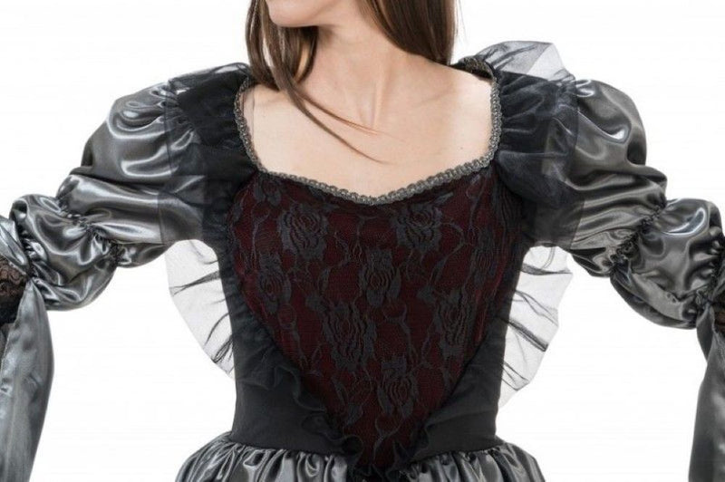 Vampir Kostüm "Siria" für Damen | Grau Weinrot