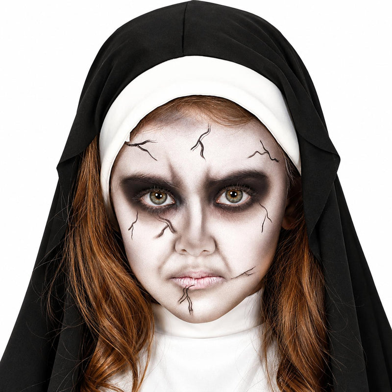 Horror Nonne Kostüm für Mädchen | Kleid und Haube