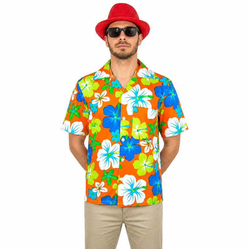 Hawaii Hemd "Hibiskus" | Orange
