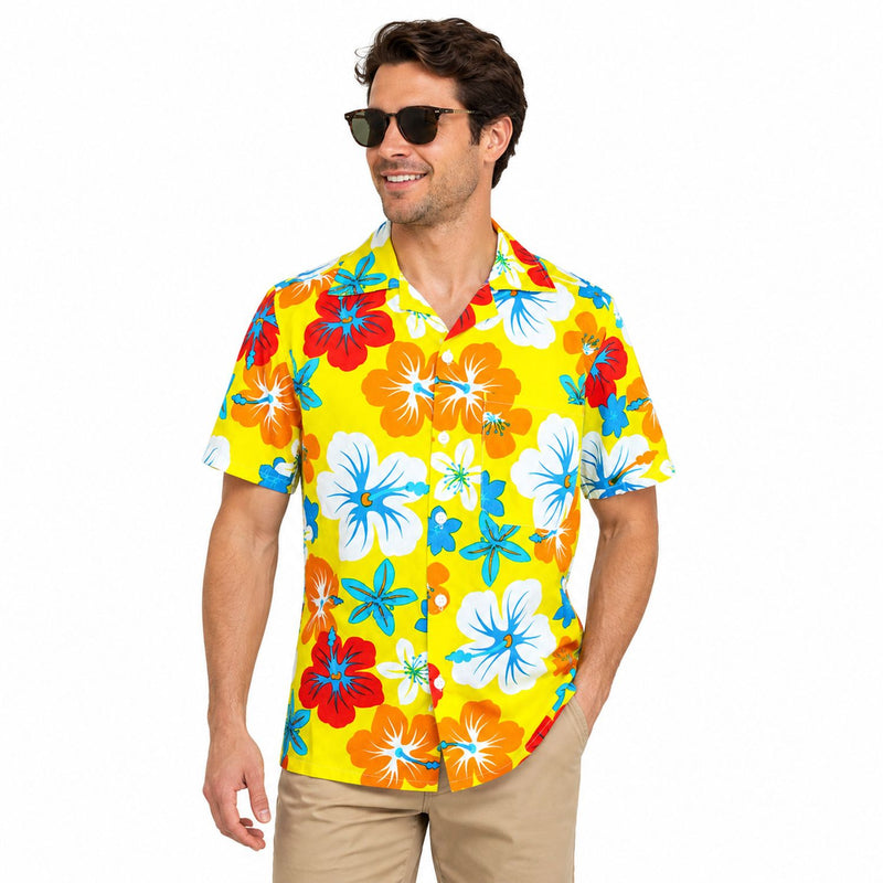 Hawaii Hemd "Hibiskus" | Gelb
