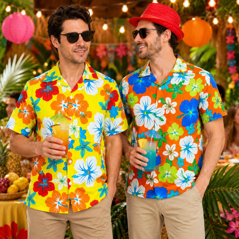 Hawaii Hemd "Hibiskus" | Orange