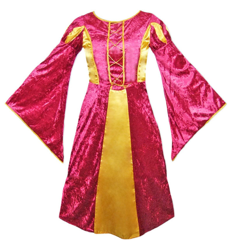 Burgfräulein Kostüm "Prinzessin Helena" für Mädchen | Burgunderrot Gold