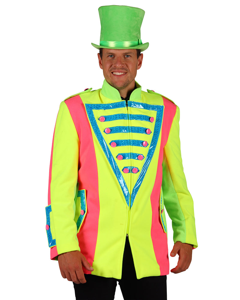 Garde Jacke "Neon Night" für Herren | Show Party Zirkusdirektor Kostüm