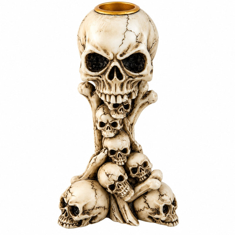 Kerzenhalter „Totenkopf“ 14 cm | Halloween Dekoration
