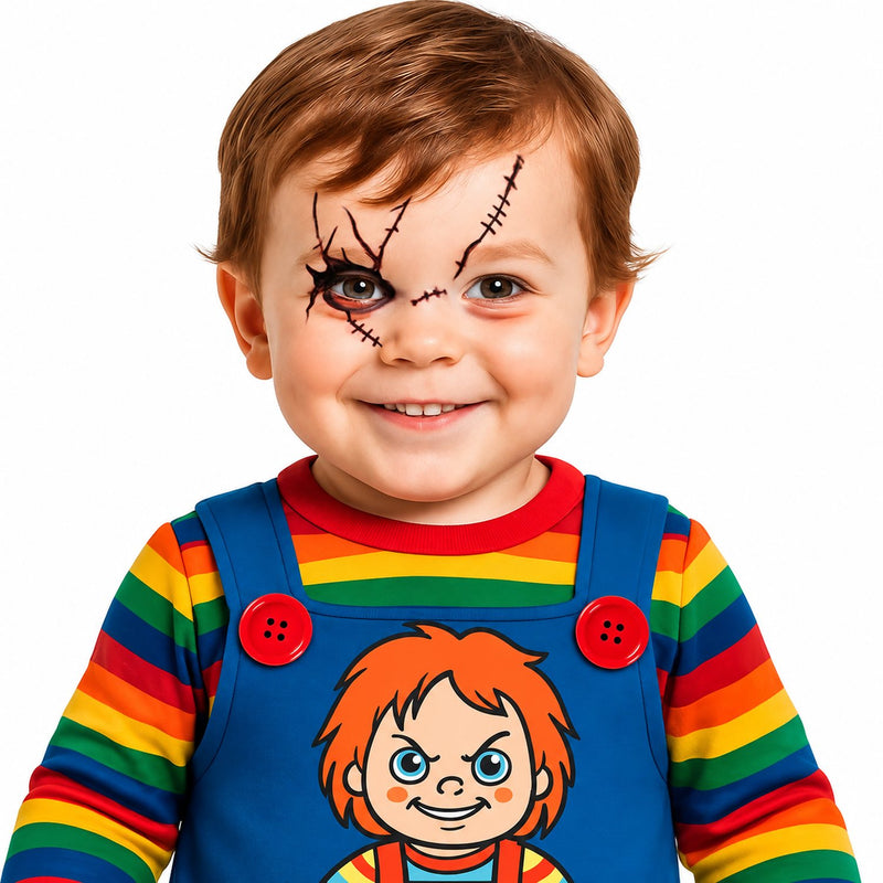 Babykostüm "Böse Puppe" für Kinder | Mehrfarbig - Einteiler