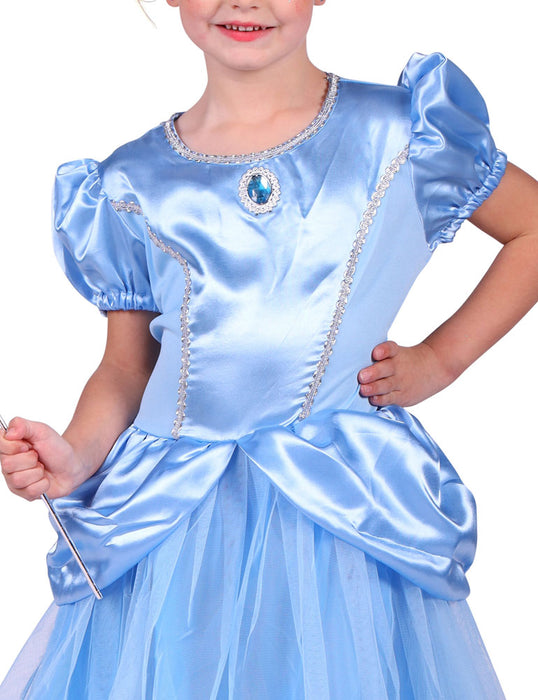 Prinzessin Kostüm "Cinderella" für Mädchen - Hellblau | Märchen Königin Barock Kleid