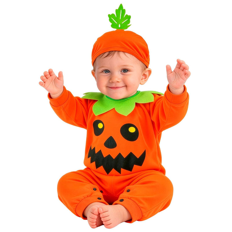 "Kleiner Kürbis" Kostüm für Babys | Overall und Mütze | Orange