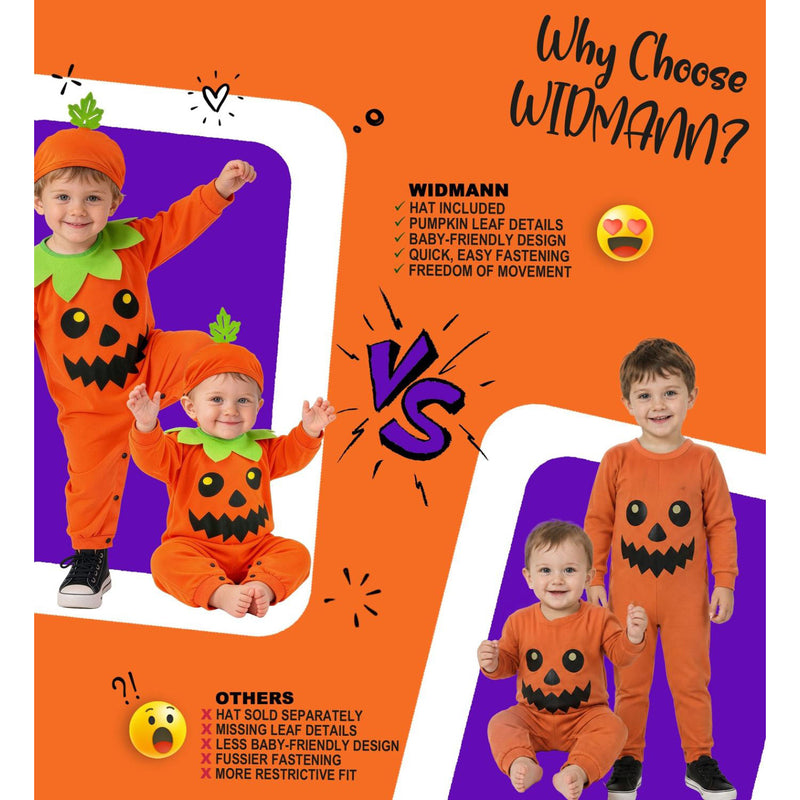 "Kleiner Kürbis" Kostüm für Babys | Overall und Mütze | Orange