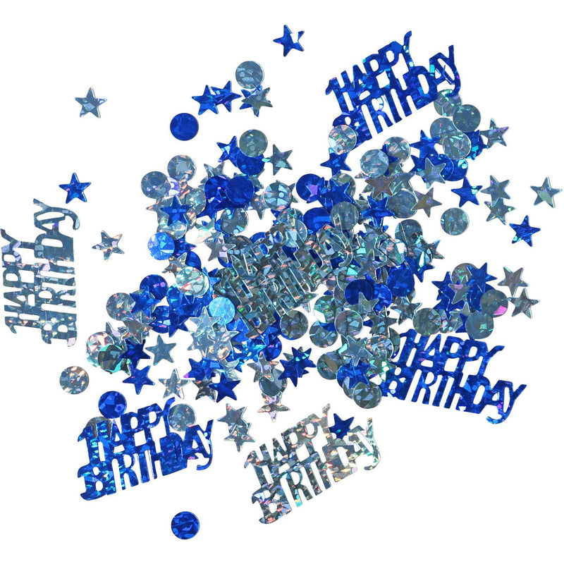 Konfetti "Happy Birthday" 14g | Metallisch Blau