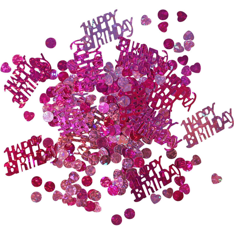Konfetti "Happy Birthday" 14g | Metallisch Pink