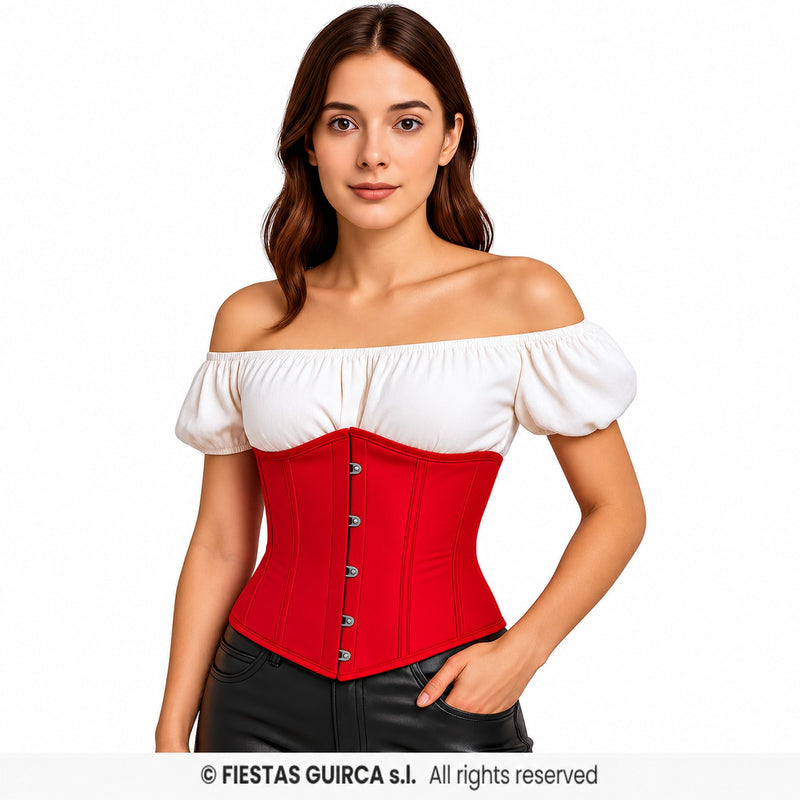 Korsett für Damen | Taillenkorsett mit Schnürung | Rot