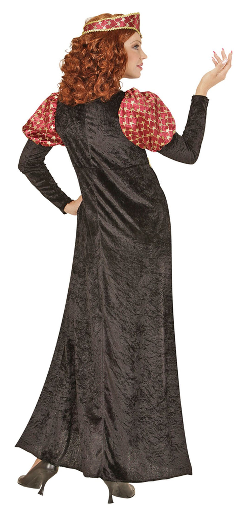 Burgfräulein Kostüm "Burgdame Ella" für Damen | Schwarz Rot
