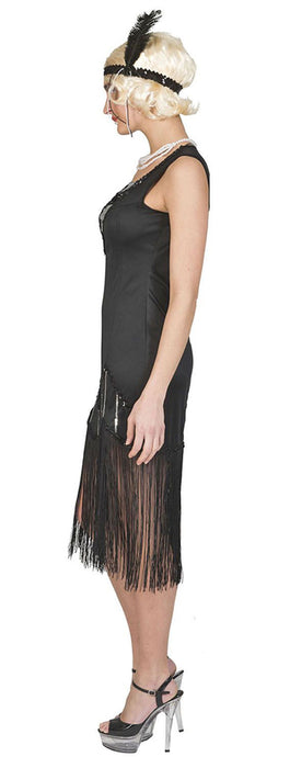 Charleston Kleid Silver Smile - Schwarz/Silber