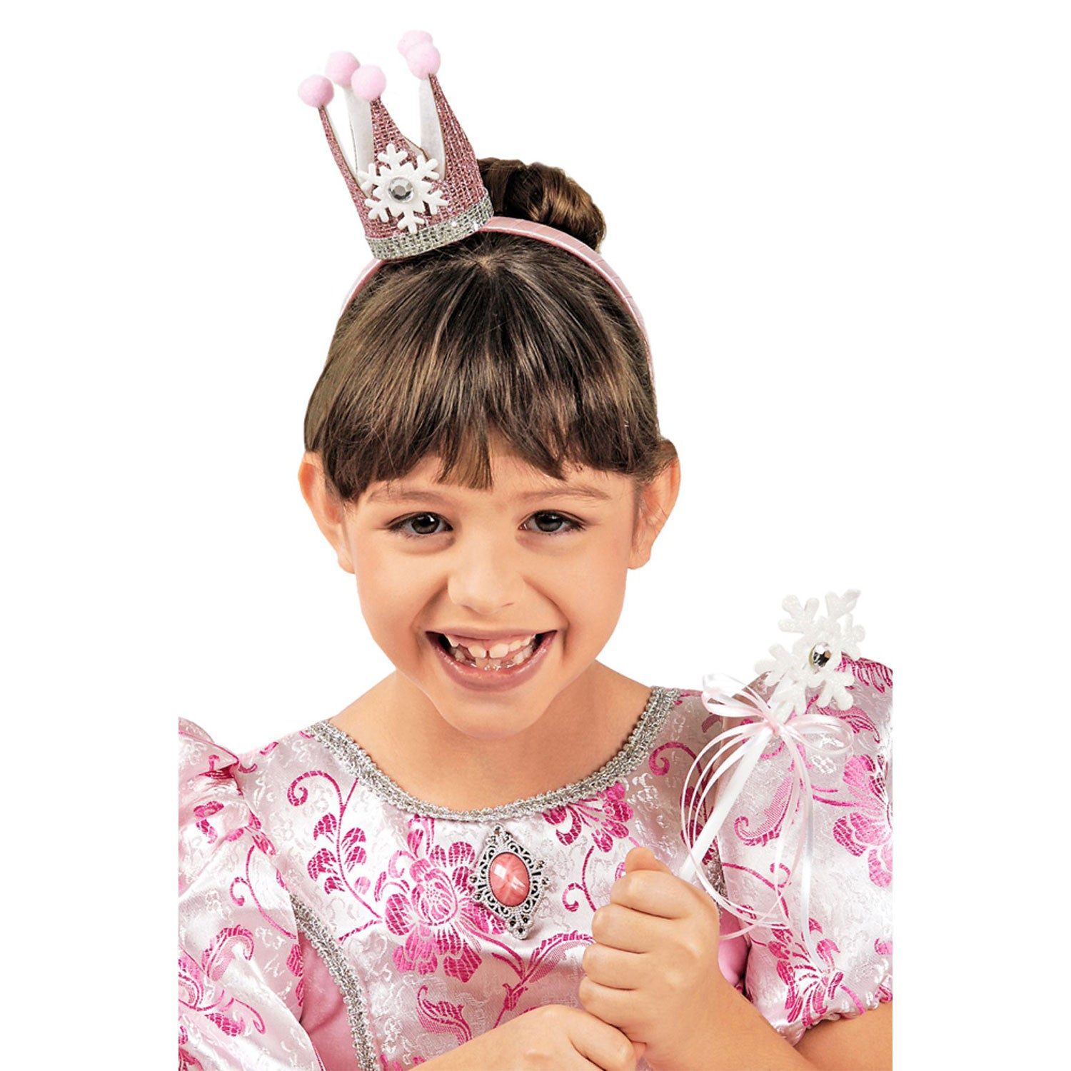 Krone und Feenstab - Rosa | Schneekönigin Prinzessin Set — Das Kostümland