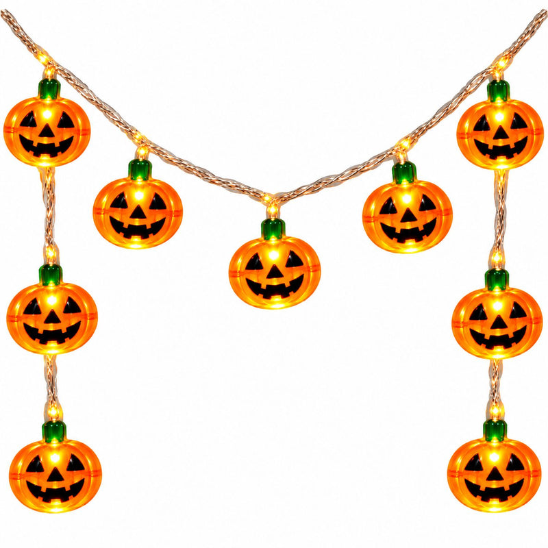 "Kürbis" Lichterkette 120 cm | Halloween Dekoration