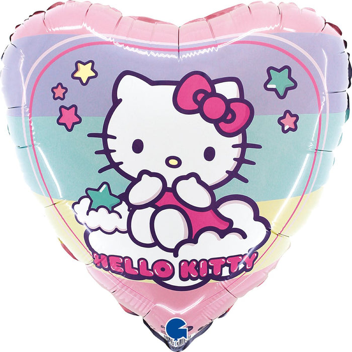 18" Herz Folienballon Lose - Hello Kitty Rainbow | HF18