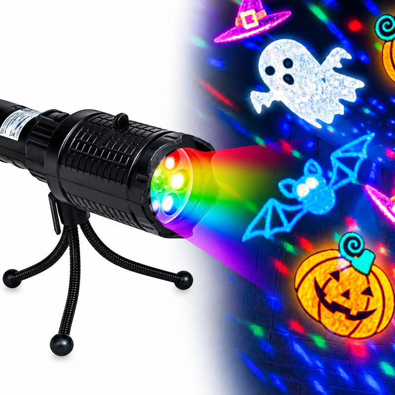 LED Projektor mit Stativ | Halloween Motive – Batterie- & USB-Betrieb