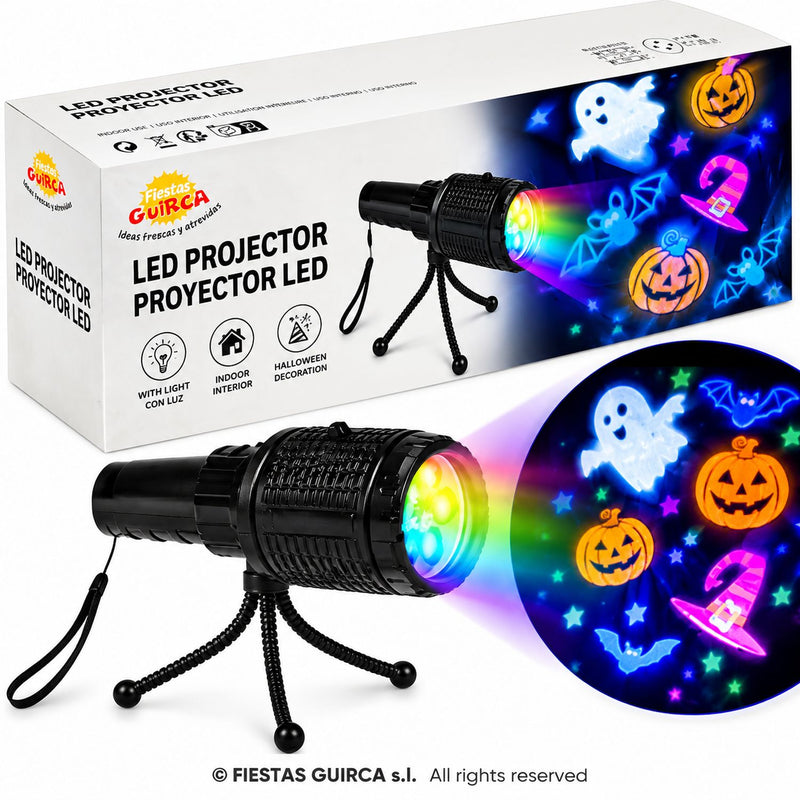 LED Projektor mit Stativ | Halloween Motive – Batterie- & USB-Betrieb