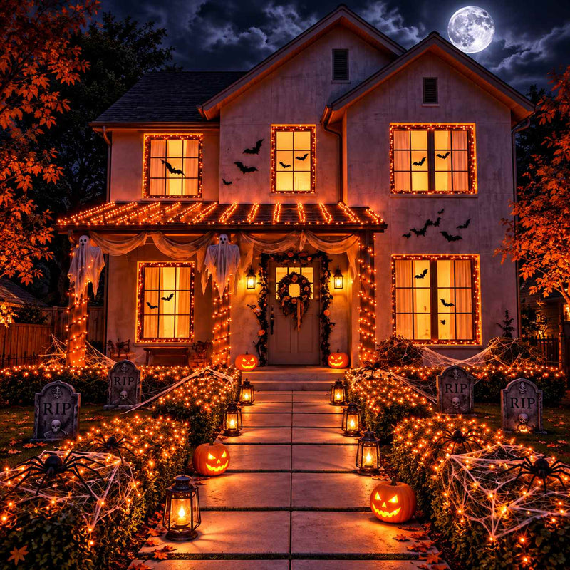Lichterkette "Orange" 50 LED - 5 m | Halloween Dekoration